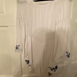 Lottie Moss White and flowers romper